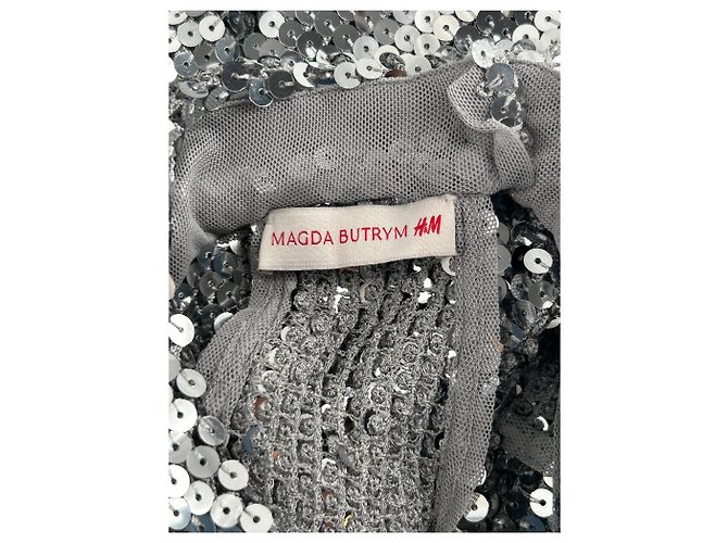 Magda Butrym Langes Paillettenkleid Silber - Ansicht 5