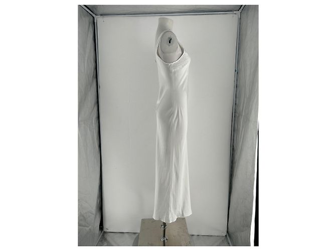 L'Agence Akiya Satin Kleid Weiß - Ansicht 4
