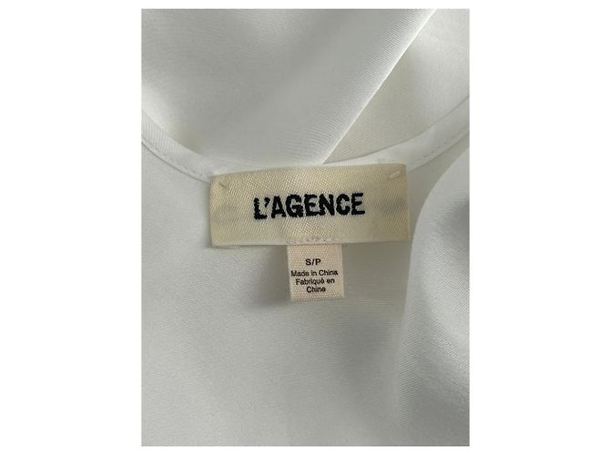 L'Agence Akiya Satin Kleid Weiß - Ansicht 5
