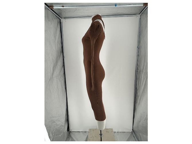 Vestido de algodón marrón Anine Bing XS Castaño - vista 3