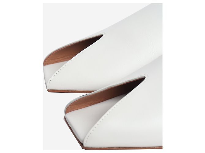 Alaïa Mule a punta aperta in pelle bianca - taglia EU 39 (UK 6) Bianco - vista 4