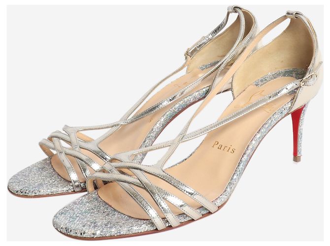 Christian Louboutin Sandali scintillanti Gwynitta argento - taglia EU 37.5 - vista 2