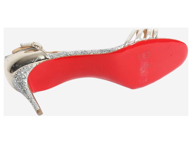Christian Louboutin Sandali scintillanti Gwynitta argento - taglia EU 37.5 - vista 4