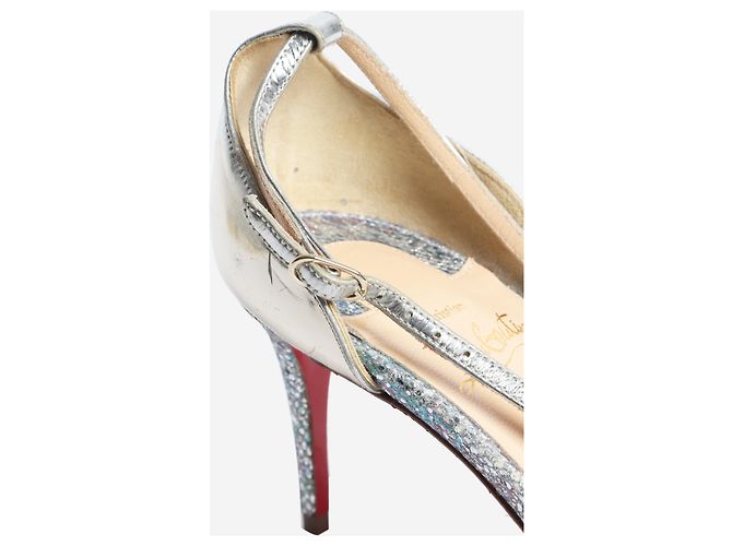 Christian Louboutin Sandali scintillanti Gwynitta argento - taglia EU 37.5 - vista 6