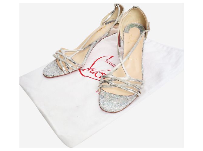 Christian Louboutin Sandali scintillanti Gwynitta argento - taglia EU 37.5 - vista 7