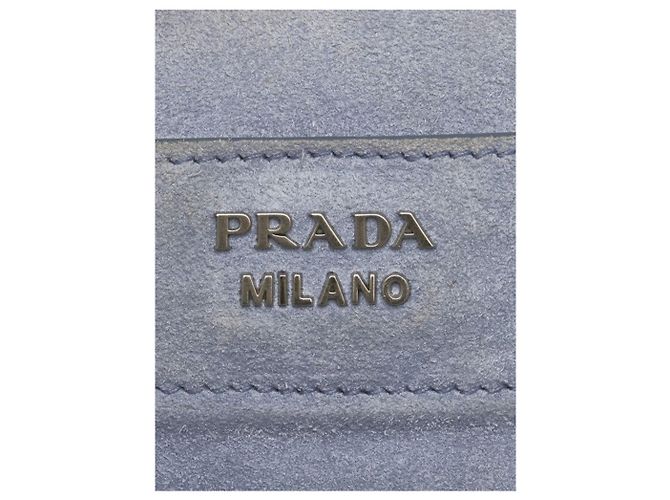 Prada Blauer 2way Lederbeutel Blue Etiquette 1BG122 - Größe - Ansicht 10