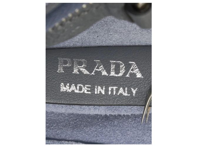 Prada Blauer 2way Lederbeutel Blue Etiquette 1BG122 - Größe - Ansicht 11
