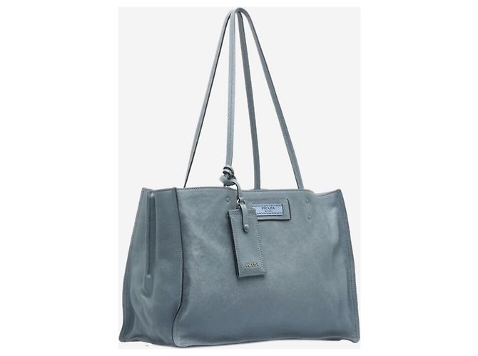 Prada Blauer 2way Lederbeutel Blue Etiquette 1BG122 - Größe - Ansicht 3