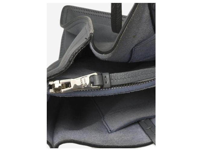 Prada Blauer 2way Lederbeutel Blue Etiquette 1BG122 - Größe - Ansicht 8