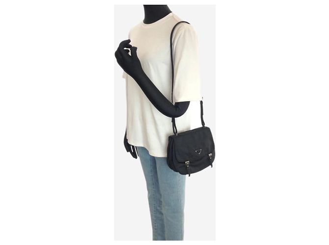 Prada Borsa a tracolla in nylon Tessuto nero - vista 14