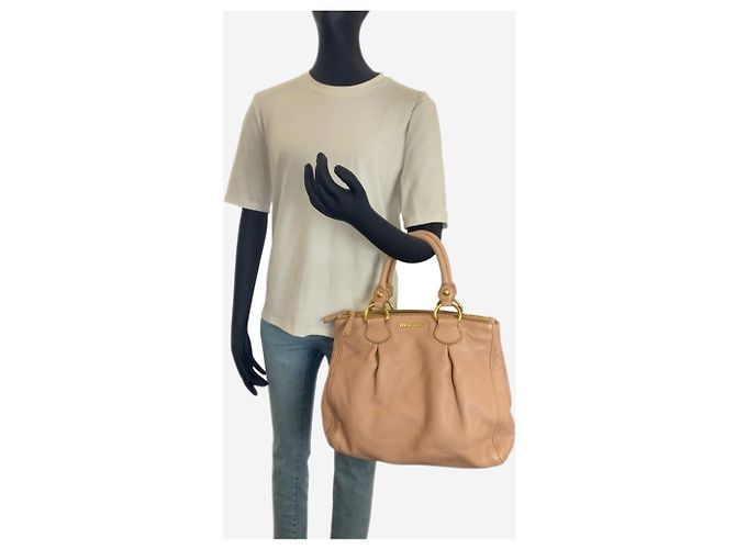 Miu Miu Borsa 2way in pelle Vitello rosa - vista 15