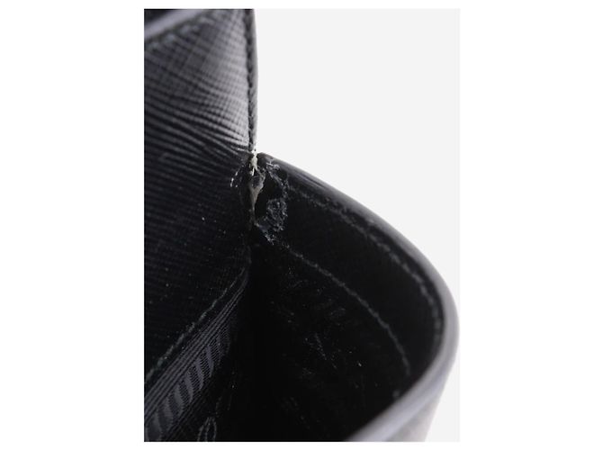 Prada Mini borsa a tracolla in pelle Saffiano nera Nero - vista 13