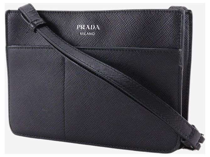 Prada Mini borsa a tracolla in pelle Saffiano nera Nero - vista 2