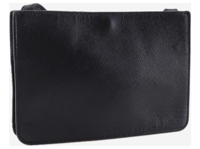 Prada Mini borsa a tracolla in pelle Saffiano nera Nero - vista 4