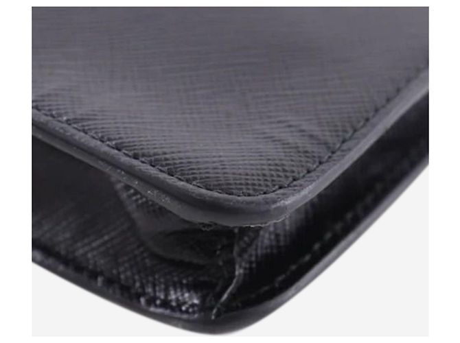 Prada Mini borsa a tracolla in pelle Saffiano nera Nero - vista 8