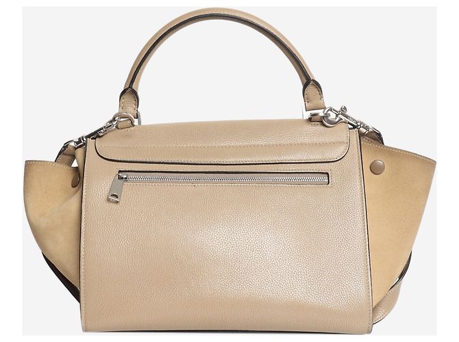 Céline Borsa a tracolla in pelle Trapeze taupe Marrone - vista 4