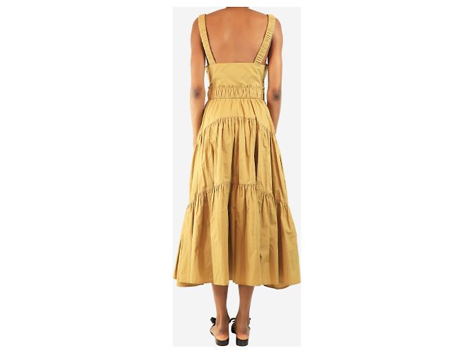 Proenza Schouler Neutralfarbenes Stufen-Midikleid - Größe UK 6 - Ansicht 2