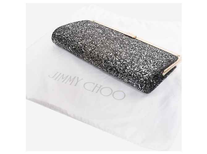 Jimmy Choo Clutch con paillettes argentate scintillanti Argento - vista 6