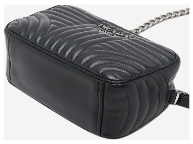 Prada Borsa a tracolla con catena in pelle nera Diagramme Nero - vista 3