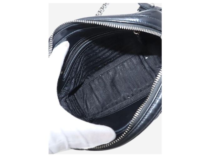 Prada Borsa a tracolla con catena in pelle nera Diagramme Nero - vista 6