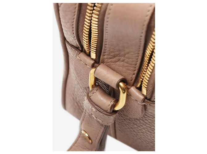 Prada Borsa a tracolla in pelle Vitello Phenix beige - vista 10