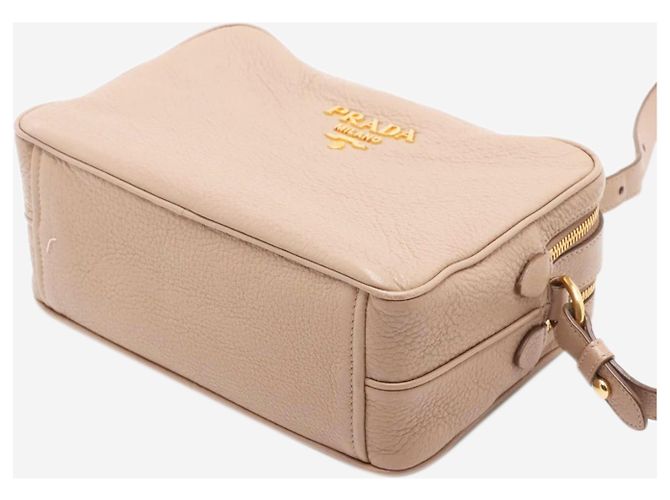 Prada Borsa a tracolla in pelle Vitello Phenix beige - vista 3