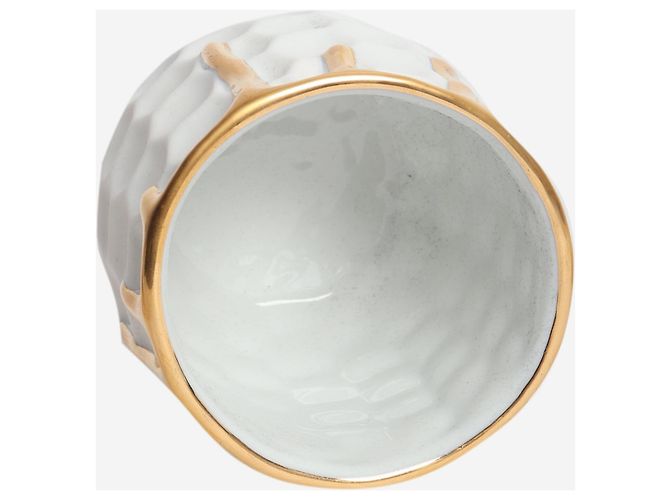 Autre Marque Pot à miel blanc et doré - vue 6