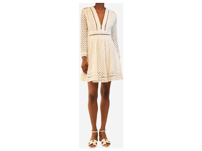 Zimmermann Weißes Broderie-Anglaise-Kleid - Größe UK 8 - Ansicht 3