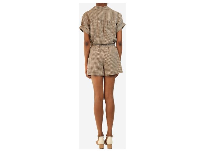 Veronica Beard Set con camicia e pantaloncini a quadretti marroni - taglia XS - vista 2