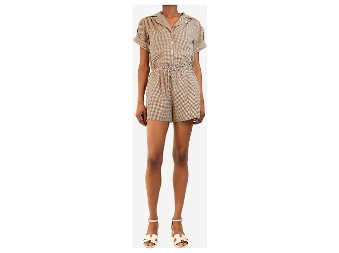 Veronica Beard Set con camicia e pantaloncini a quadretti marroni - taglia XS - vista 3