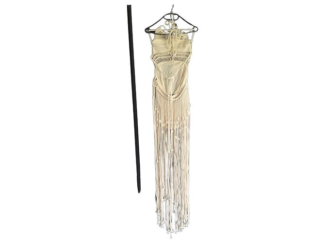 Autre Marque Giuseppe di Morabito Beige Makramee Maxikleid - Ansicht 2