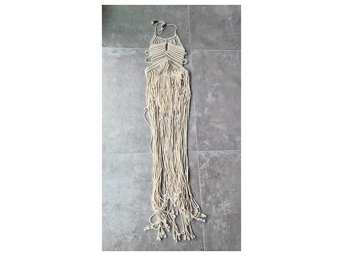 Autre Marque Giuseppe di Morabito Beige Makramee Maxikleid - Ansicht 3