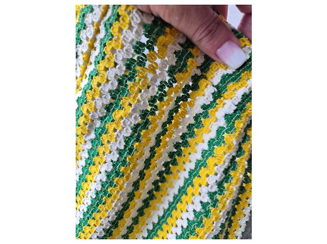 Autre Marque Monoki by Diane Goldstein Pantalones de Algodón a Rayas Blanco Verde Amarillo - vista 6