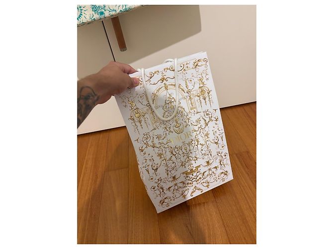 Borsa Tote Christian Dior Dioriviera in Tela Bianco Verde - vista 10