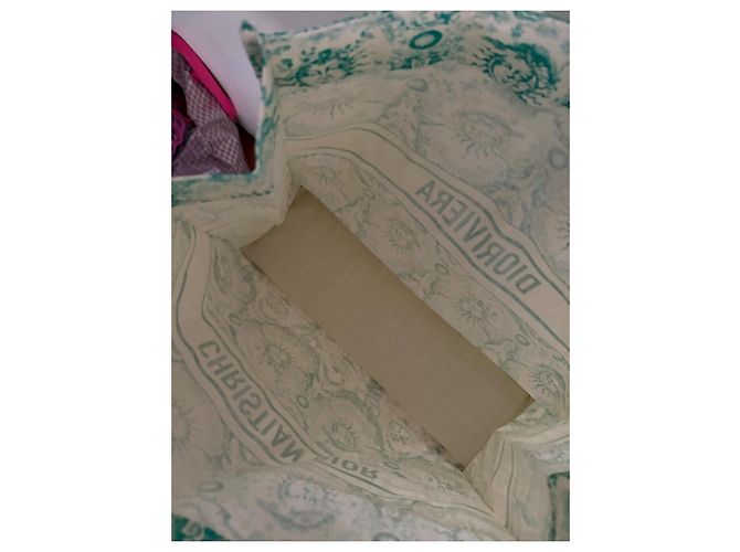 Borsa Tote Christian Dior Dioriviera in Tela Bianco Verde - vista 7