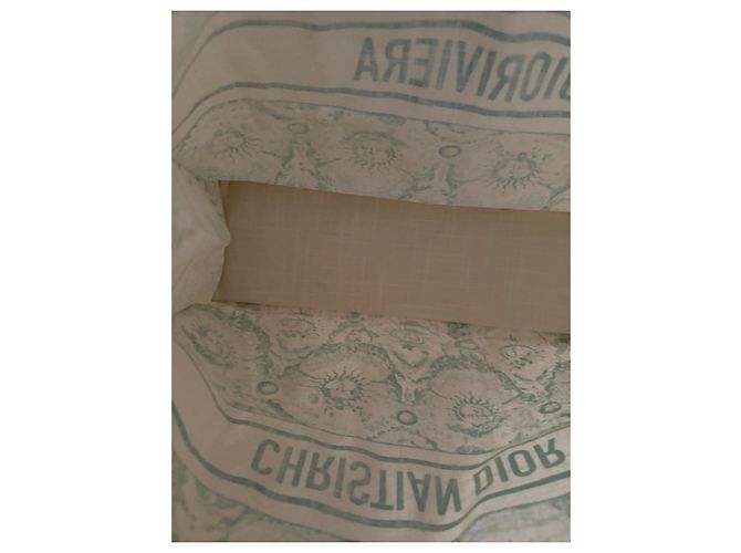 Borsa Tote Christian Dior Dioriviera in Tela Bianco Verde - vista 8