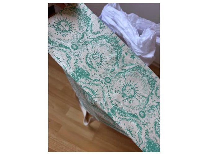 Borsa Tote Christian Dior Dioriviera in Tela Bianco Verde - vista 9