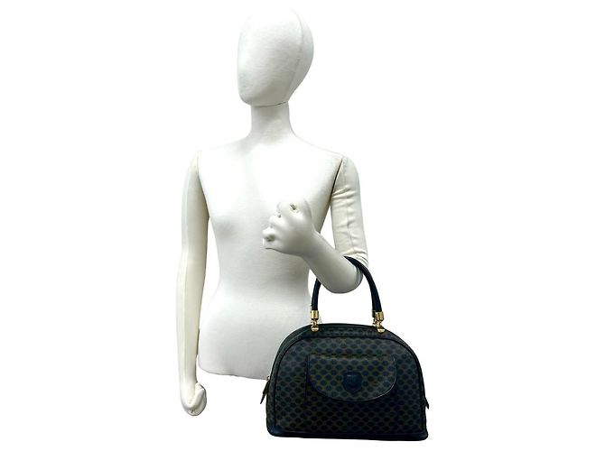 Céline Borsa Celine Vintage Macadam Blazon Logo Marrone - vista 2