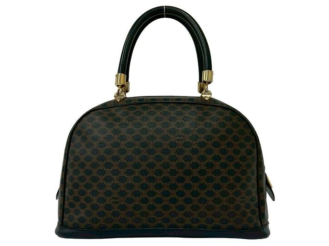 Céline Borsa Celine Vintage Macadam Blazon Logo Marrone - vista 3