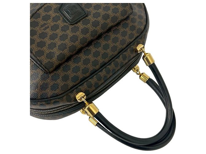 Céline Borsa Celine Vintage Macadam Blazon Logo Marrone - vista 4