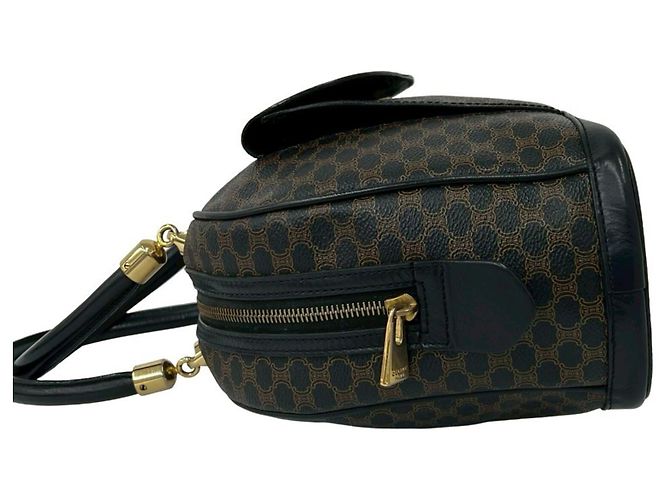 Céline Borsa Celine Vintage Macadam Blazon Logo Marrone - vista 5