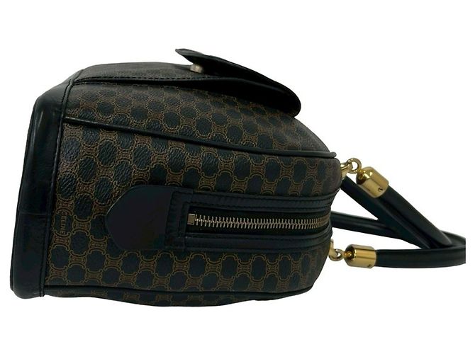 Céline Borsa Celine Vintage Macadam Blazon Logo Marrone - vista 6