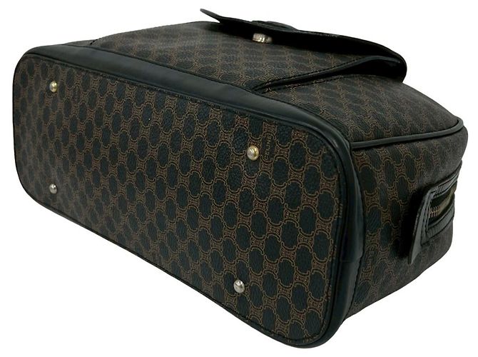 Céline Borsa Celine Vintage Macadam Blazon Logo Marrone - vista 8