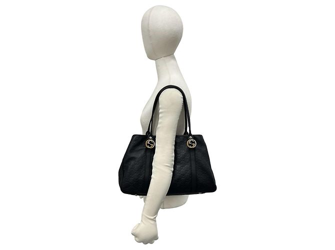 Gucci GG Twins Shima Leder Tote Bag Schwarz - Ansicht 2