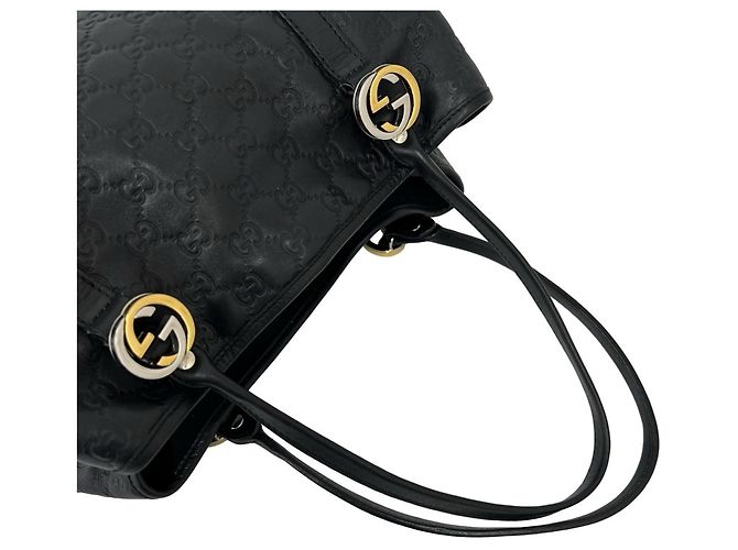 Gucci GG Twins Shima Leder Tote Bag Schwarz - Ansicht 4