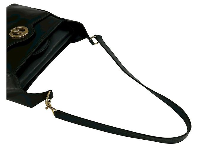 Gucci G Logo Hardware Leder Semi-Shoulder Tote Tasche Schwarz - Ansicht 4