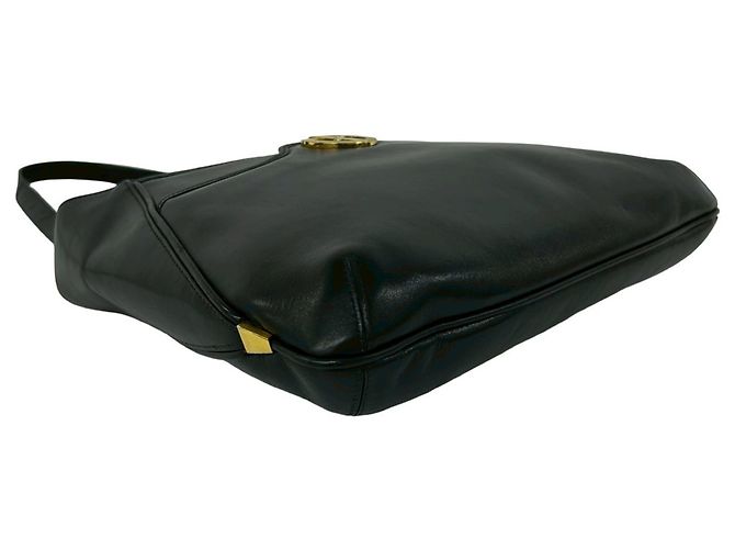 Gucci G Logo Hardware Leder Semi-Shoulder Tote Tasche Schwarz - Ansicht 7