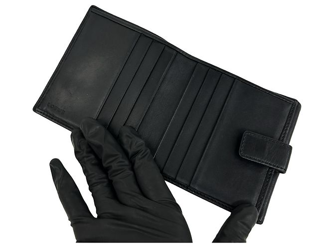 Loewe Anagram Präge-Logo Nappa Leder Bi-fold Mini Wallet Schwarz - Ansicht 7