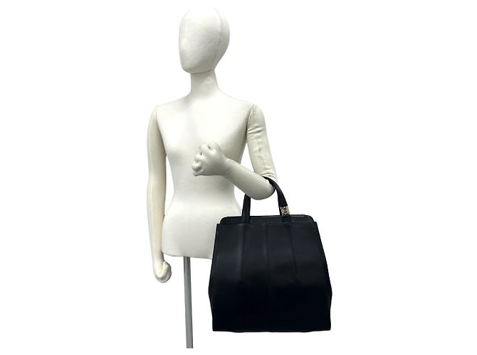 Loewe Anagram Logo Motiv Leder Tote Bag Schwarz - Ansicht 2