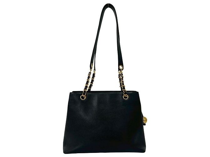 Chanel Vintage Coco Mark Caviar Leder Mini Tote Bag Schwarz - Ansicht 3